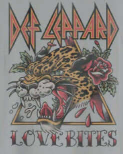 T-shirt Def Leppard vintage Love Bites argenté