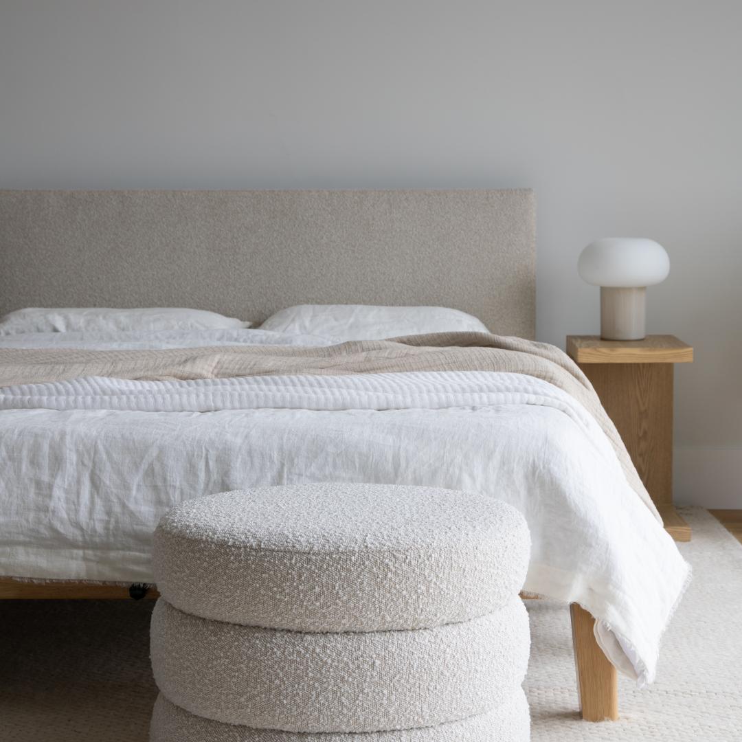 Luna Tool Free Upholstered Queen Bed - Beige