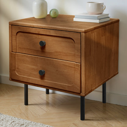 Savana Two Drawers Solid Wood Nightstand