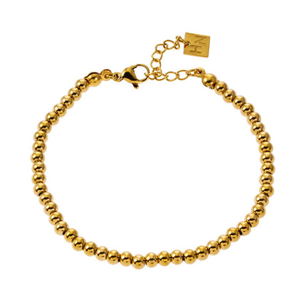 MANAMI Or : Bracelet en chaîne contemporain perles-boules