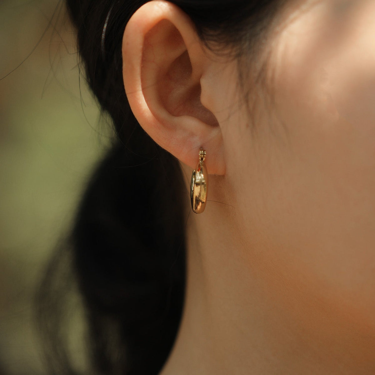 MARIYA : Boucles d'oreilles créoles rondes carrées Or