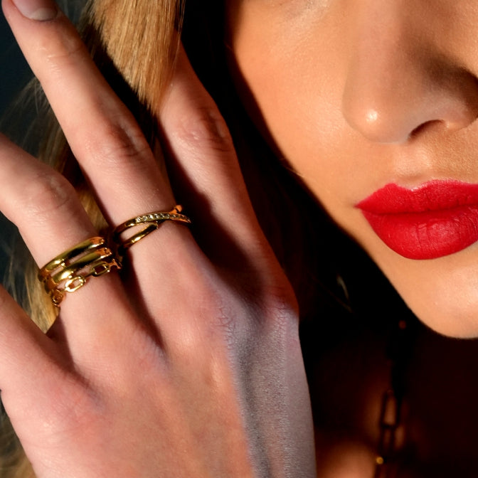 ORIA Triple Banded Stacked Ring