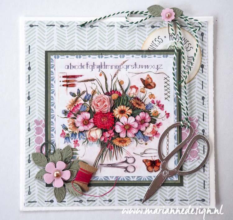 Marianne Design Feuille à découper Mattie's Mooiste : Broderie
