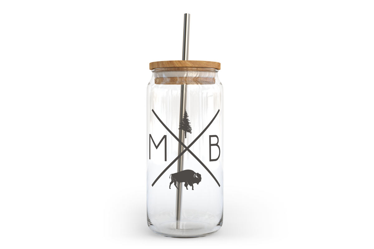 Verre MB X avec couvercle en bambou | Verre Manitoba