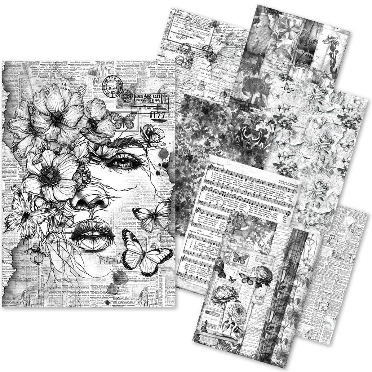 Craftmix Carnet de papiers A5 "Souvenirs Significatifs" - 8 feuilles (assortiment papier de soie et vélin)