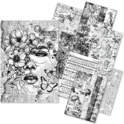 Craftmix Carnet de papiers A5 "Souvenirs Significatifs" - 8 feuilles (assortiment papier de soie et vélin)