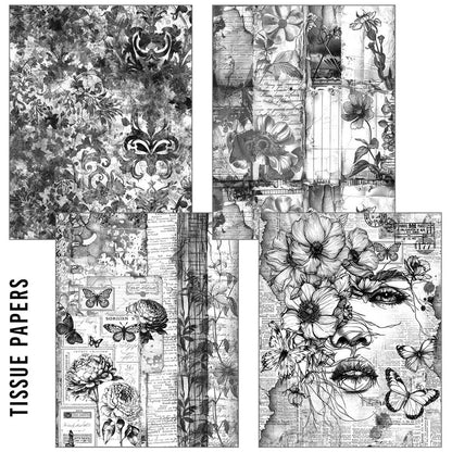 Craftmix Carnet de papiers A5 "Souvenirs Significatifs" - 8 feuilles (assortiment papier de soie et vélin)