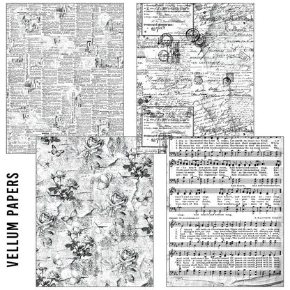 Craftmix Carnet de papiers A5 "Souvenirs Significatifs" - 8 feuilles (assortiment papier de soie et vélin)