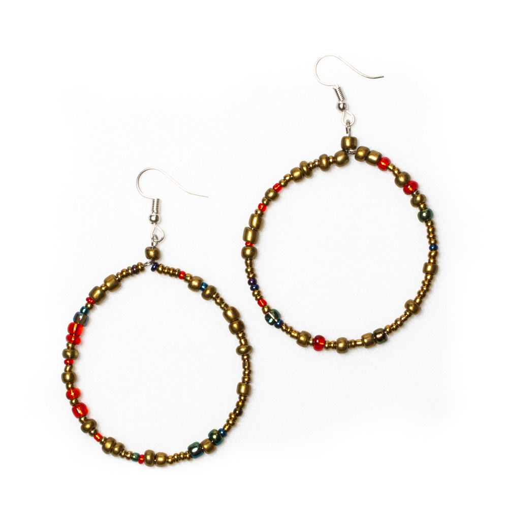 Beaded Hoop Earrings