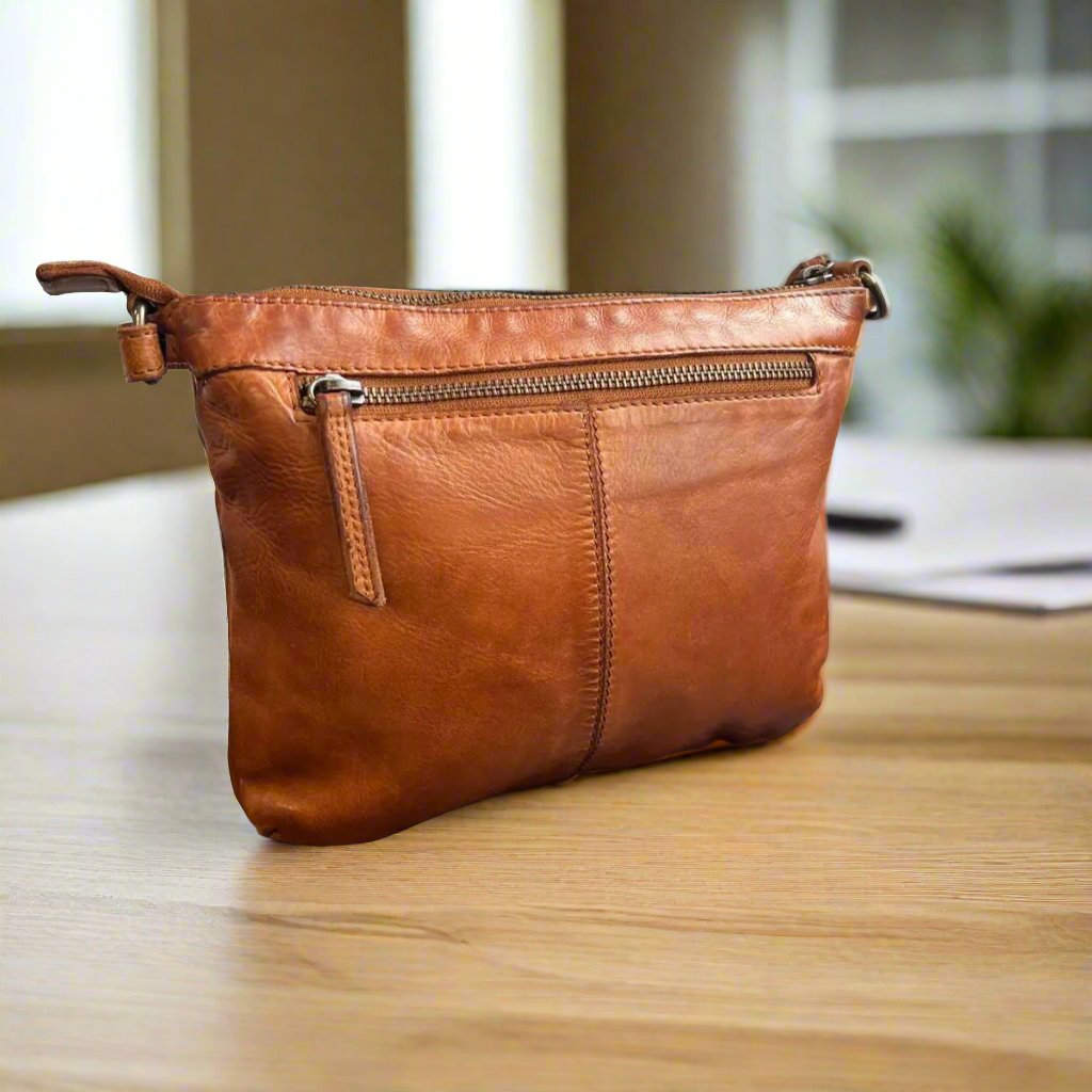 Sac en cuir bandoulière avec couture en V MET