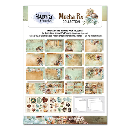 3Quarter Designs Mocha Fix 6x4 Card Pack