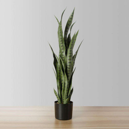 Plante en pot artificielle Milo Sansevieria vert foncé (plusieurs tailles)