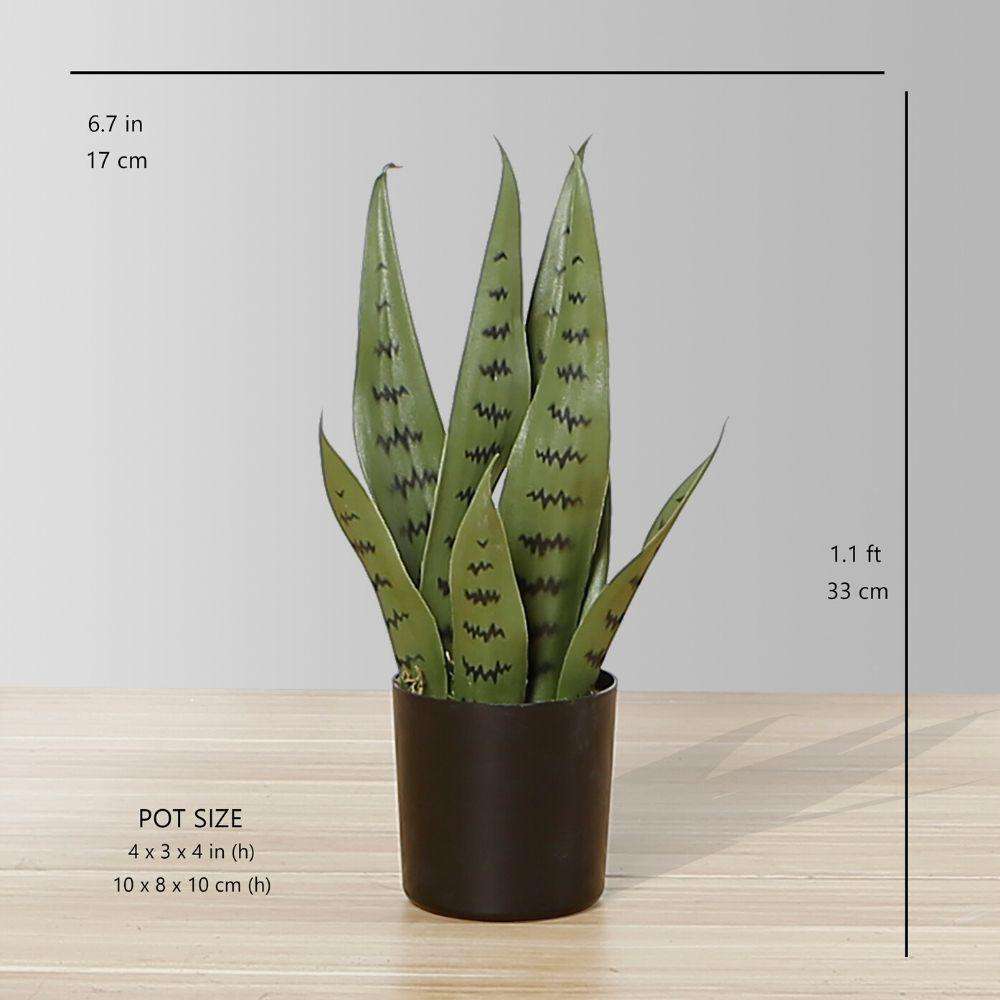 Plante en pot artificielle Milo Sansevieria vert foncé (plusieurs tailles)
