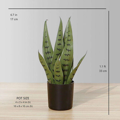Plante en pot artificielle Milo Sansevieria vert foncé (plusieurs tailles)