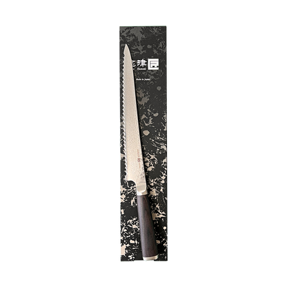 Miyako SUS 240mm Bread Slicer | 33 Layer Damascus Steel Blade  – Made in Japan