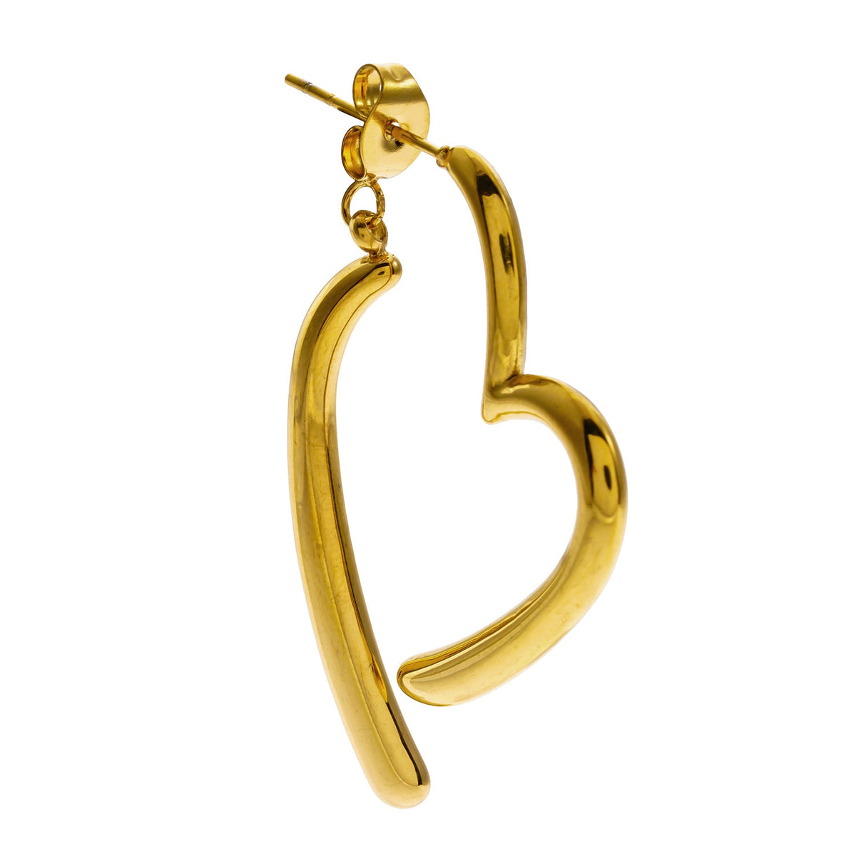 MOMOKA : Boucles d'oreilles créoles détachables en forme de cœur abstrait