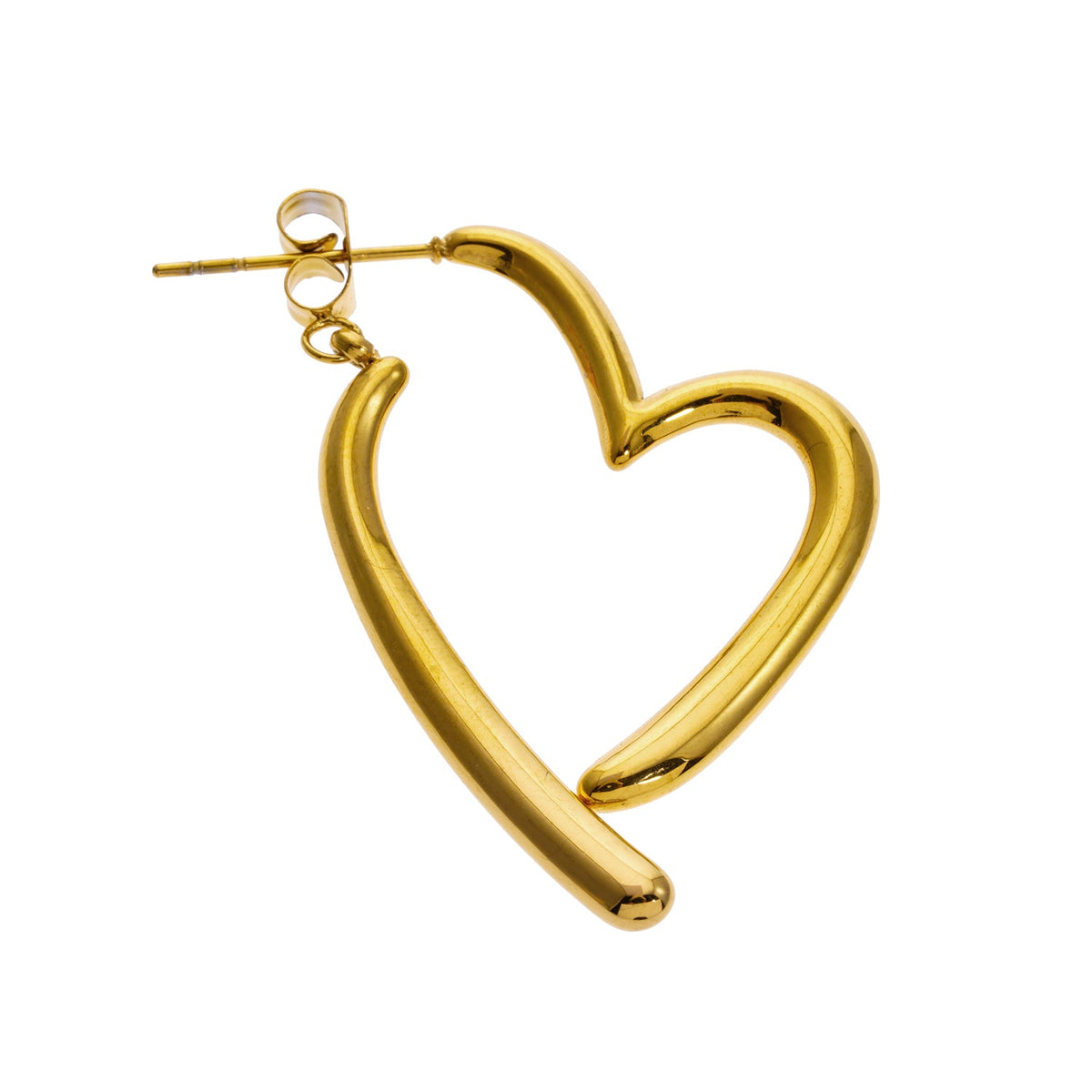 MOMOKA : Boucles d'oreilles créoles détachables en forme de cœur abstrait