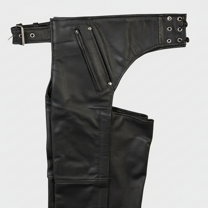 Open Road Unisex 4 Pocket Premium Leather Chaps