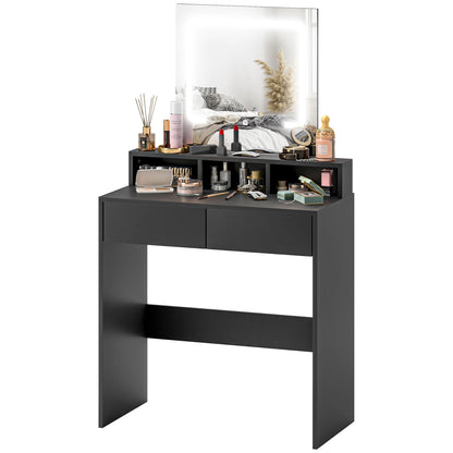 Zee Makeup Vanity Desk with LED Lights-Black