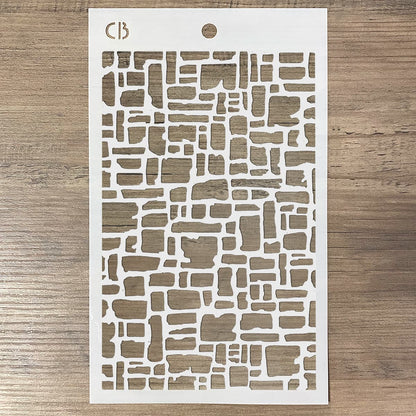 Pochoir de texture 12,7 cm x 20,3 cm Briques abstraites