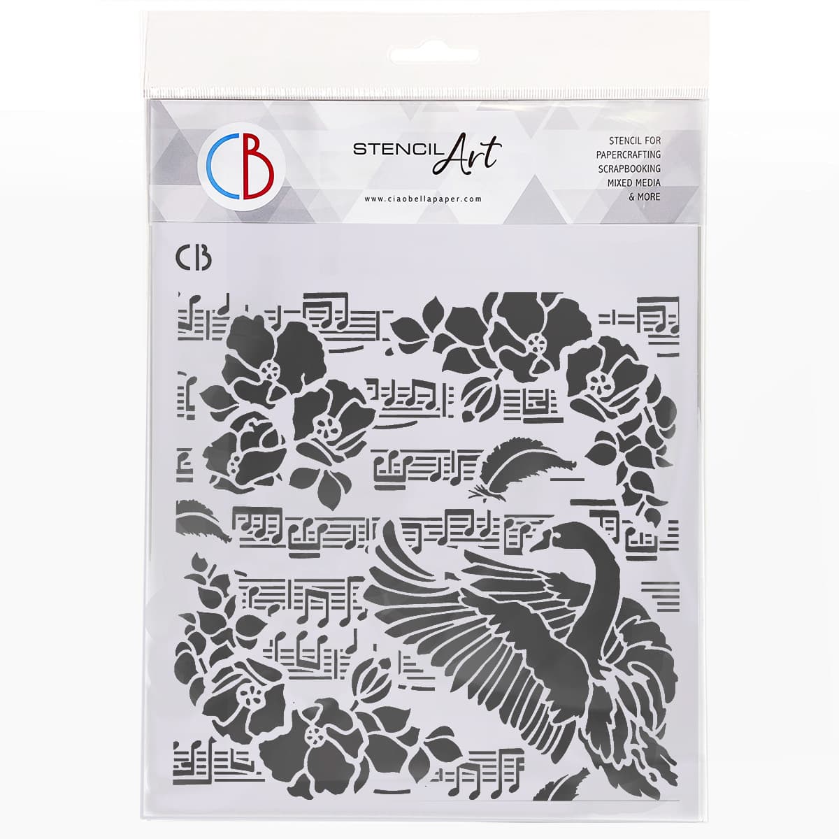 Pochoir de Textures Ciao Bella 20x20 Cygne Noir