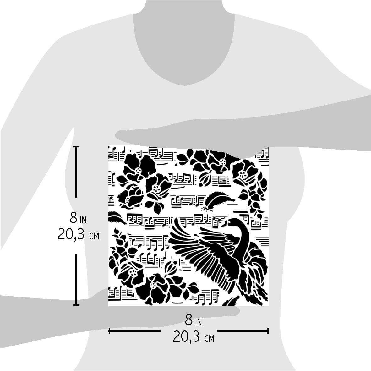 Pochoir de Textures Ciao Bella 20x20 Cygne Noir