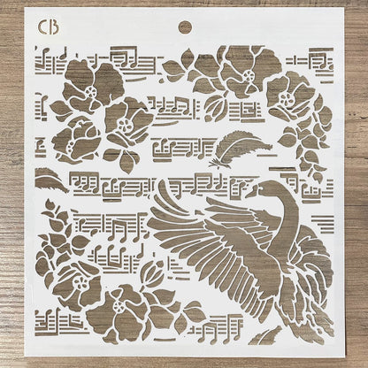 Pochoir de Textures Ciao Bella 20x20 Cygne Noir