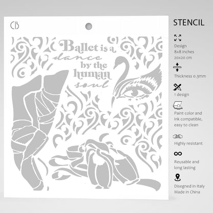 Ciao Bella Texture Stencil 8x8 La danse de l'âme humaine