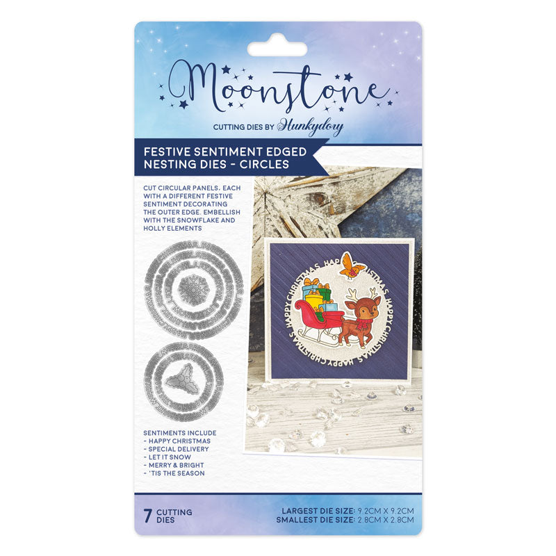 Moonstone Dies - Matrices de découpe emboîtables à bords festonnés - Ronds