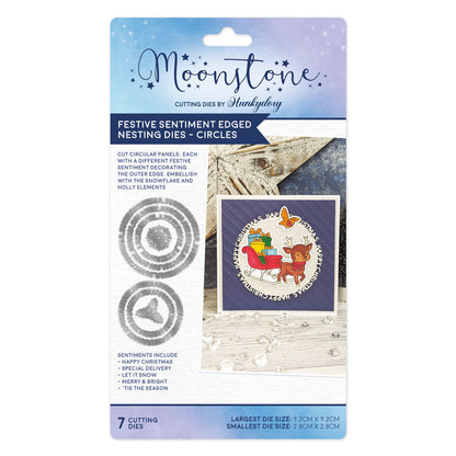 Moonstone Dies - Matrices de découpe emboîtables à bords festonnés - Ronds