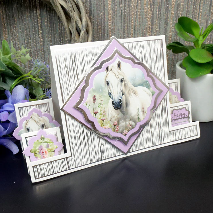 Foiled Pattern Stepper Cards - Square Centrepiece