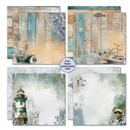 Pack de papier 6x6 Maritime Tides de 3Quarter Designs