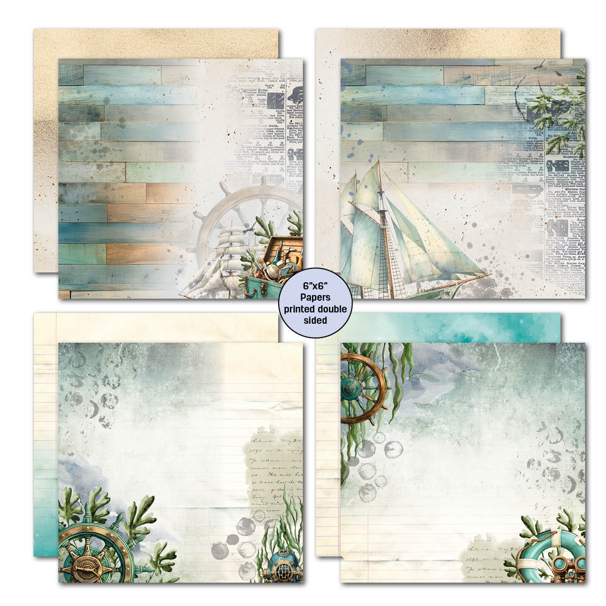 Pack de papier 6x6 Maritime Tides de 3Quarter Designs