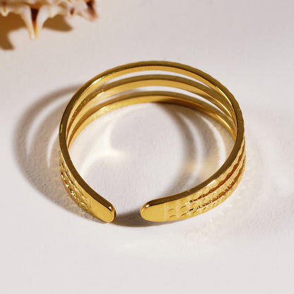 MYLAN : Bague triple empilée, Cercles en relief