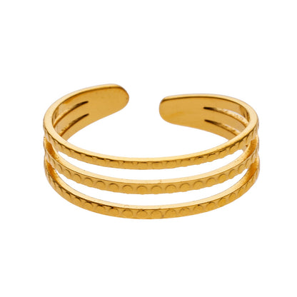 MYLAN : Bague triple empilée, Cercles en relief