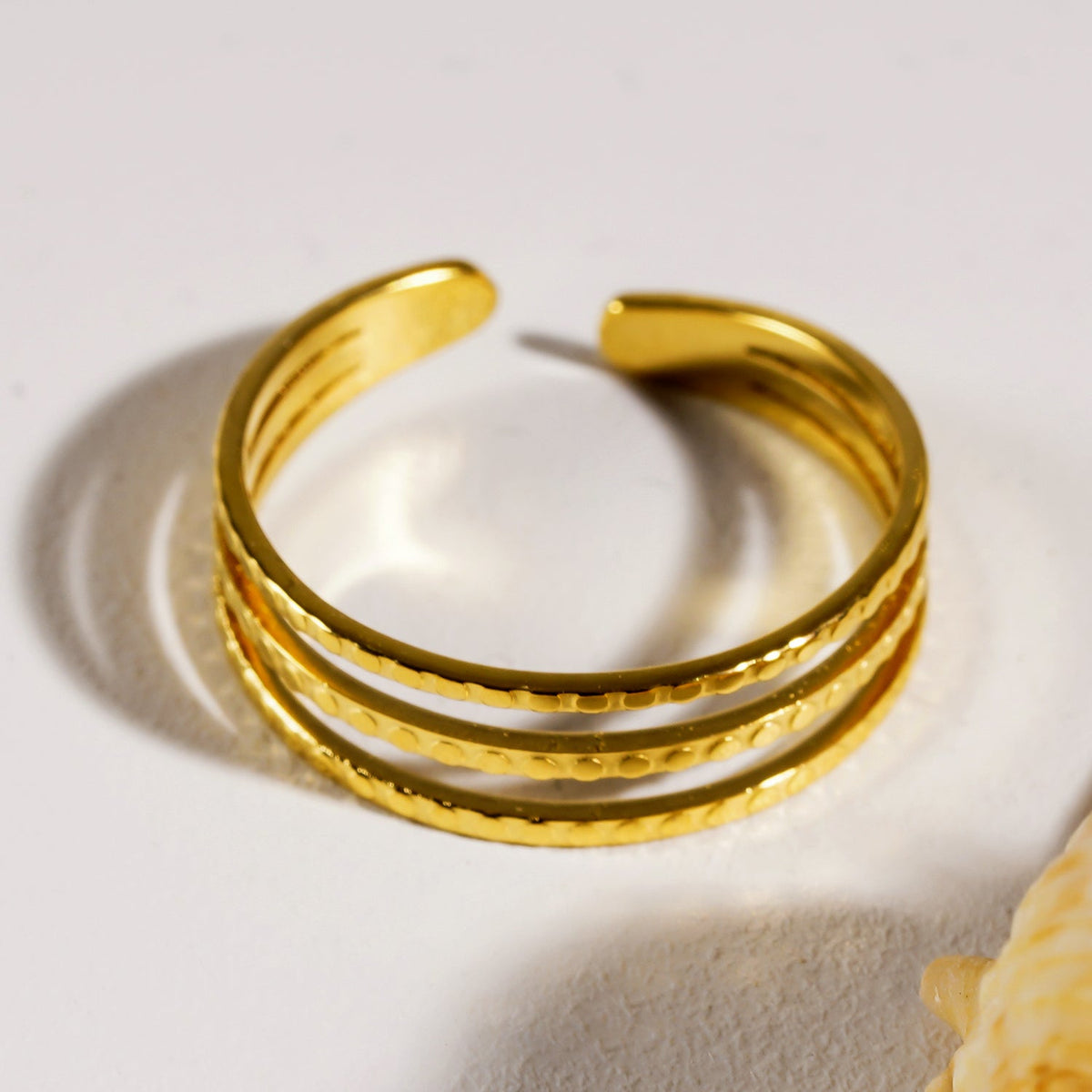 MYLAN : Bague triple empilée, Cercles en relief