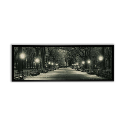 The Mall in Central Park Canvas Wall Art | Black and White NYC | 72 × 24 inches