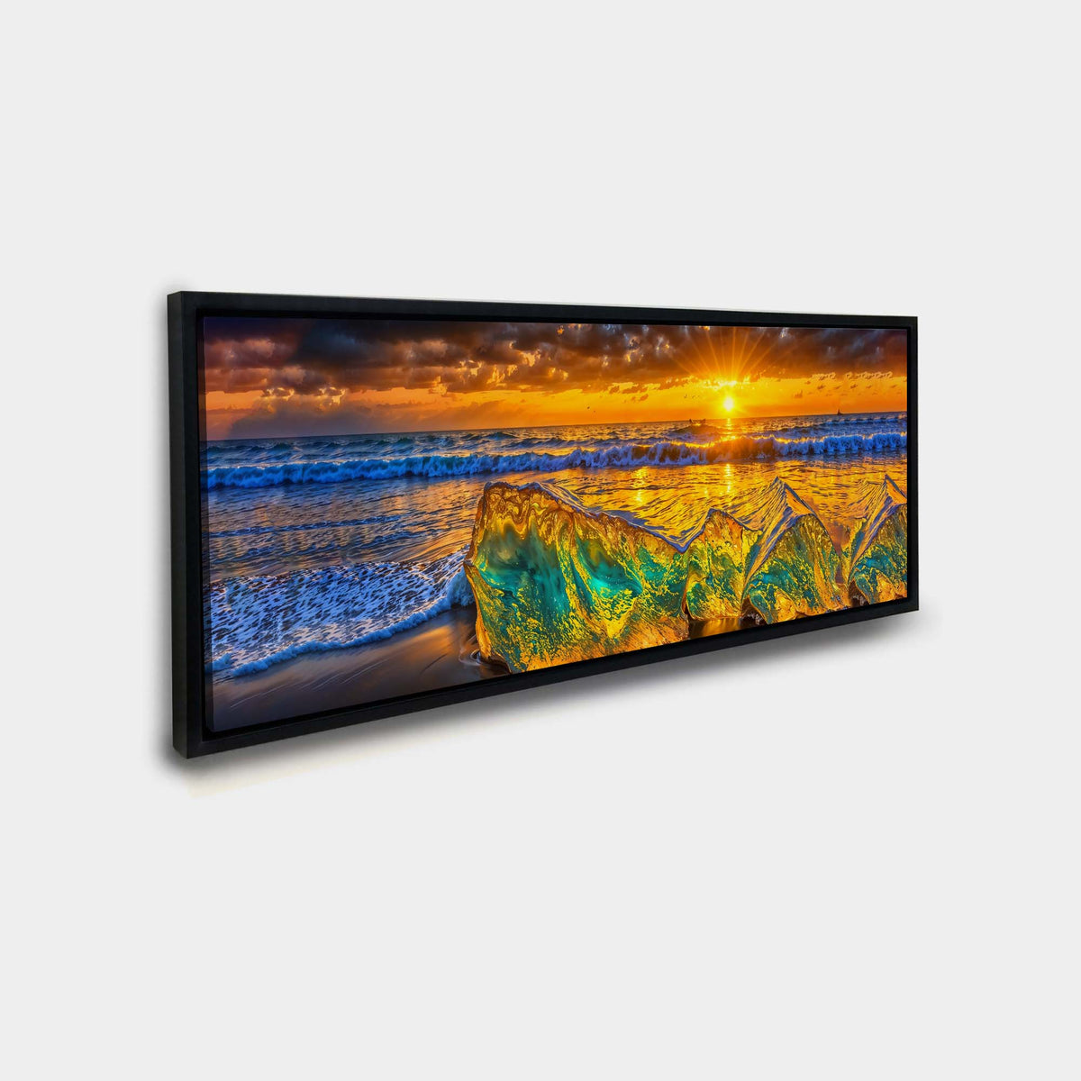 Tableau sur toile HDR Rochers de plage - Paysage urbain