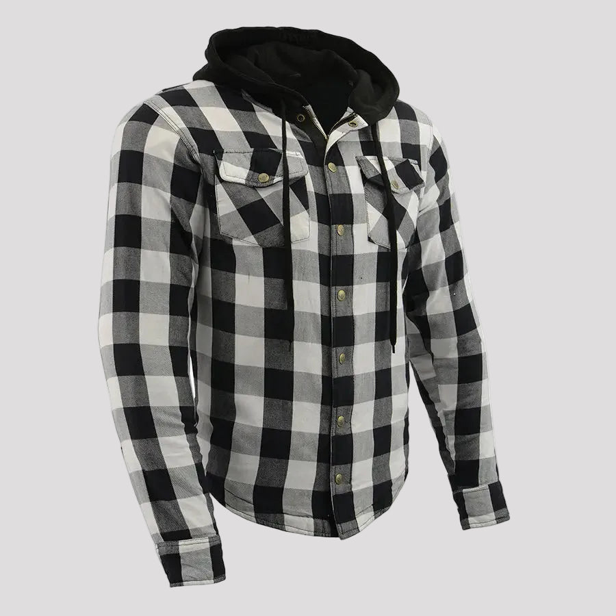 Veste-chemise blindée à carreaux en flanelle pour homme Milwaukee Leather