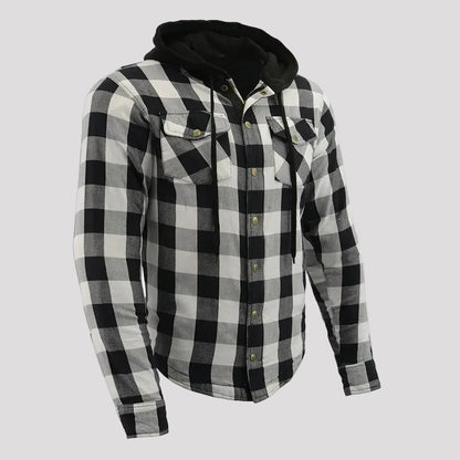 Veste-chemise blindée à carreaux en flanelle pour homme Milwaukee Leather