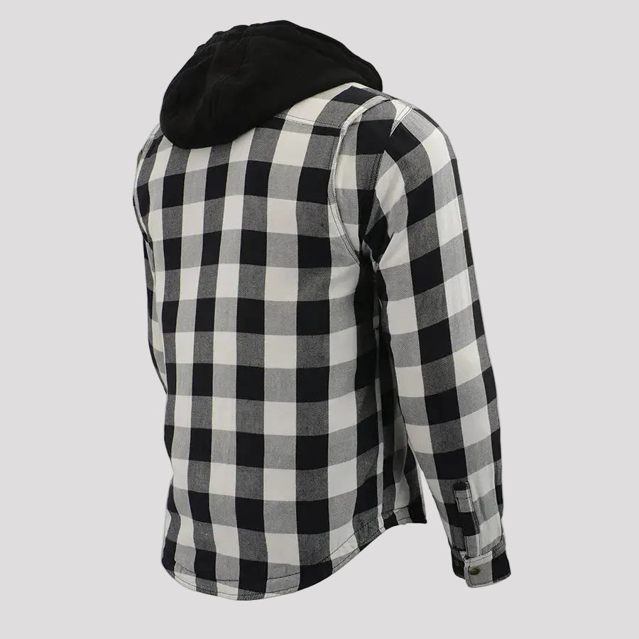Veste-chemise blindée à carreaux en flanelle pour homme Milwaukee Leather