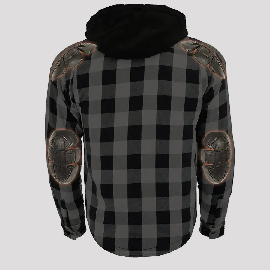 Veste-chemise blindée à carreaux en flanelle pour homme Milwaukee Leather