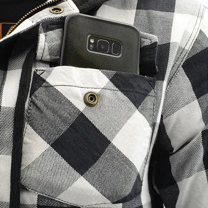 Veste-chemise blindée à carreaux en flanelle pour homme Milwaukee Leather