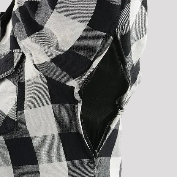 Veste-chemise blindée à carreaux en flanelle pour homme Milwaukee Leather