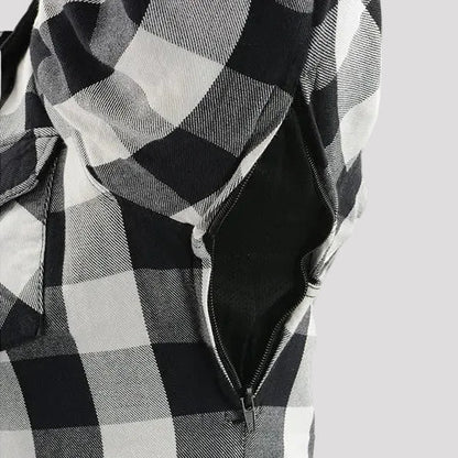 Veste-chemise blindée à carreaux en flanelle pour homme Milwaukee Leather