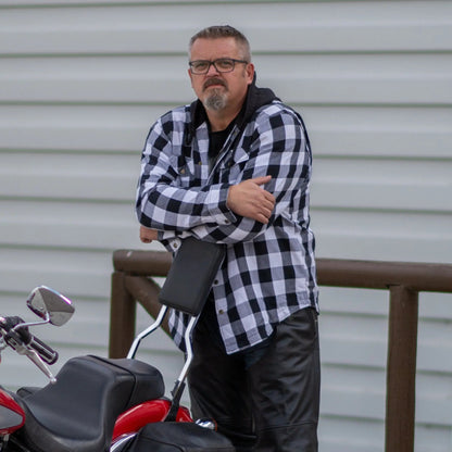 Veste-chemise blindée à carreaux en flanelle pour homme Milwaukee Leather