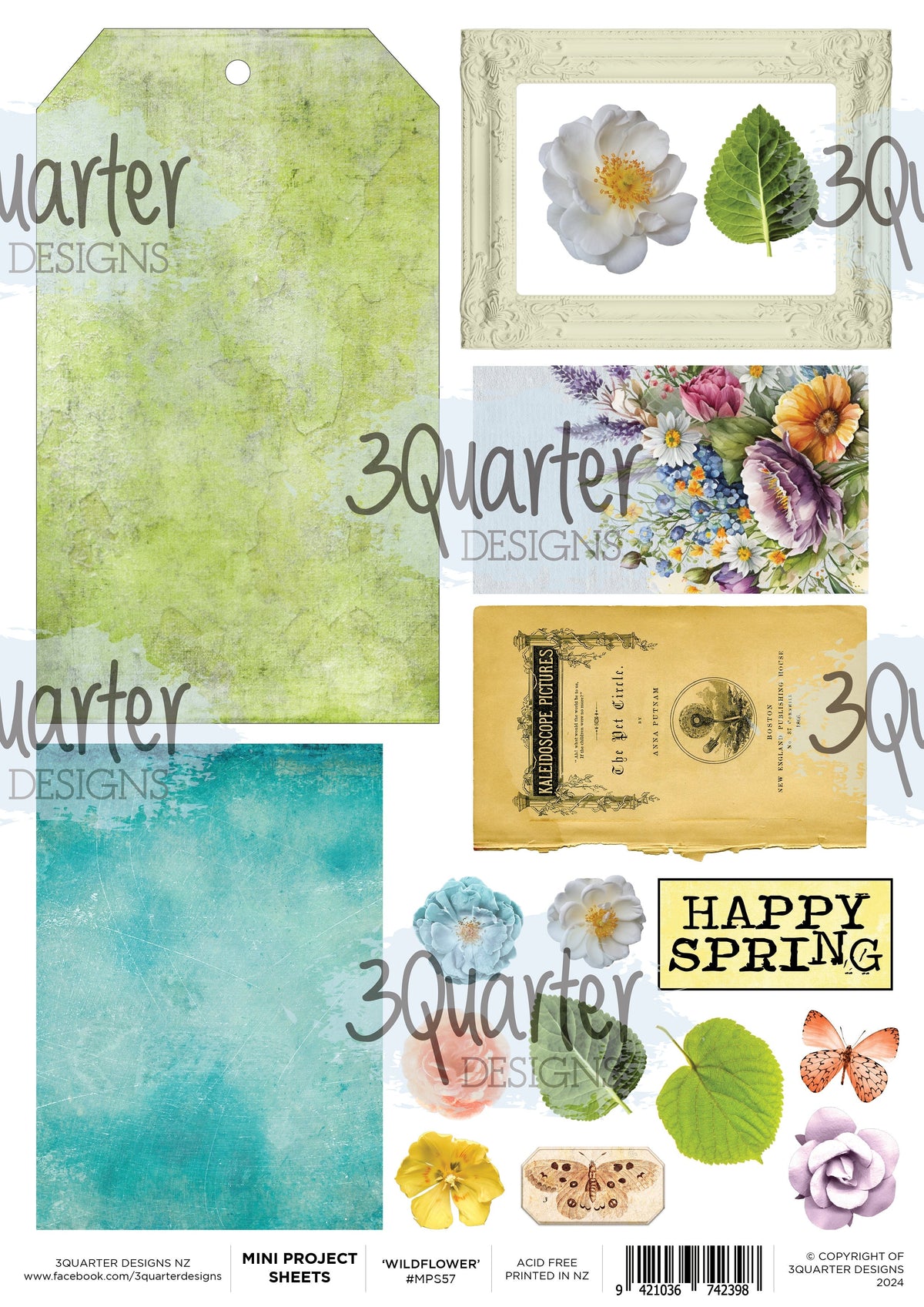 3Quarter Designs Fleurs sauvages célestes - Mini fiche de projet