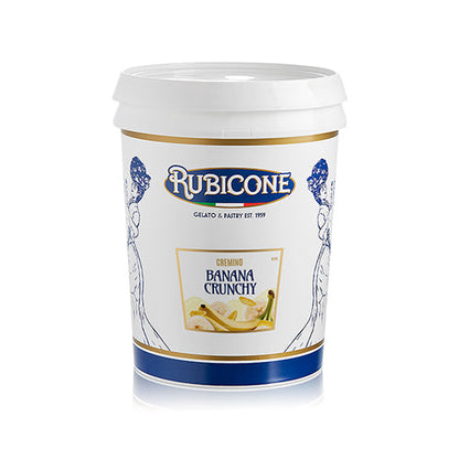 Crème Croquante à Tartiner Saveur Banane - Cremino Banana Crunchy - Seau 5 KG - Rubicone Canada - Livraison gratuite au Canada pour les commandes de plus de 199 CAD