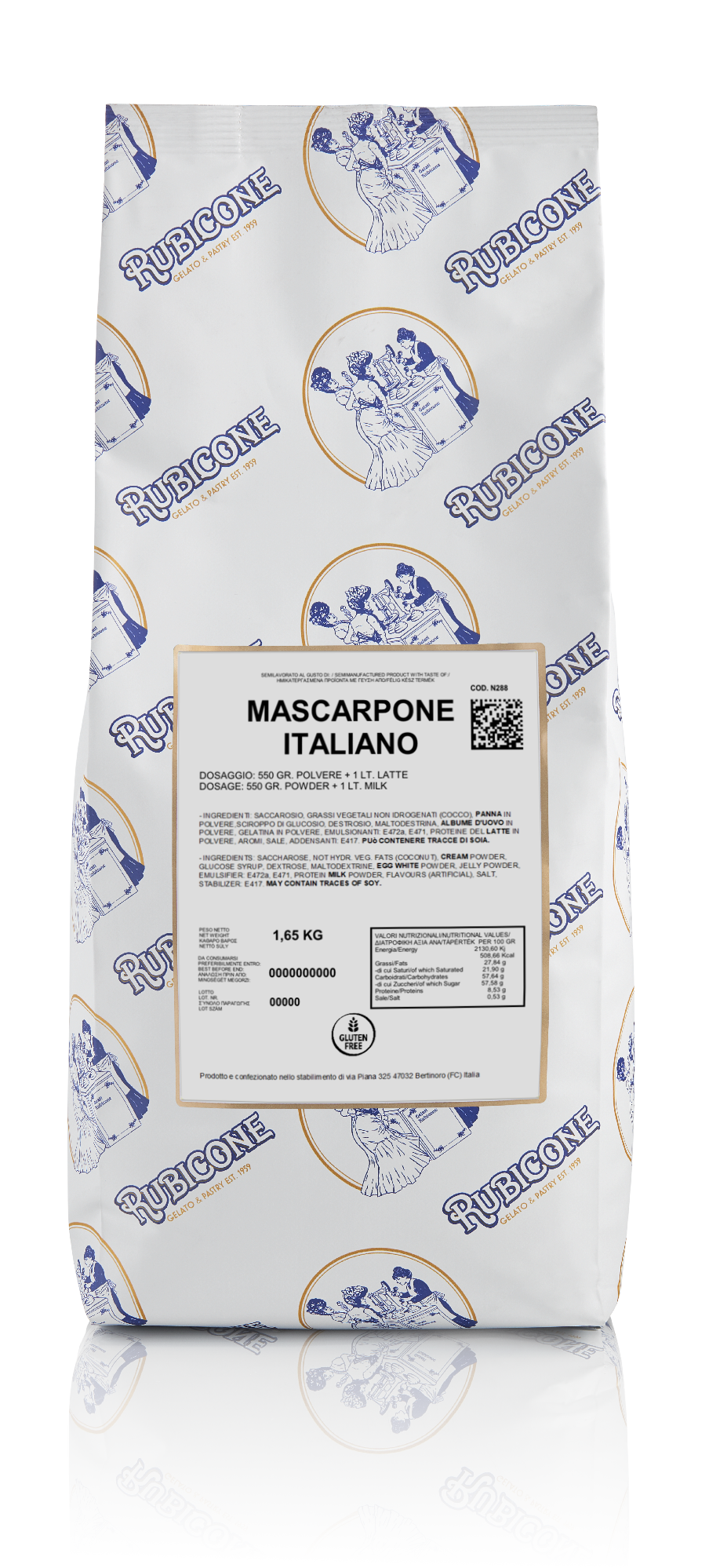 Mascarpone Italiano Dessert Base - Case of 8 x 1.65 KG bags - Bakery and Pastry - Rubicone Canada - Ships Free Within Canada on Orders Above CAD $199