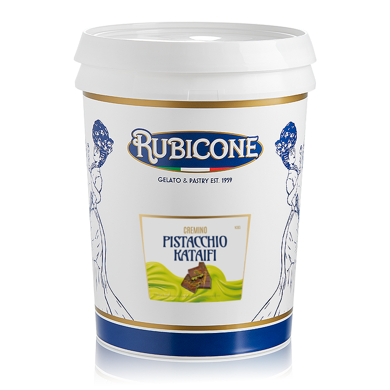 Pistachio Kunafa Kataifi Spreadable Filling Cream - Cremino Pistachio Kataifi - 5 KG Bucket - Rubicone Canada - Ships Free Within Canada on Orders Above CAD $199